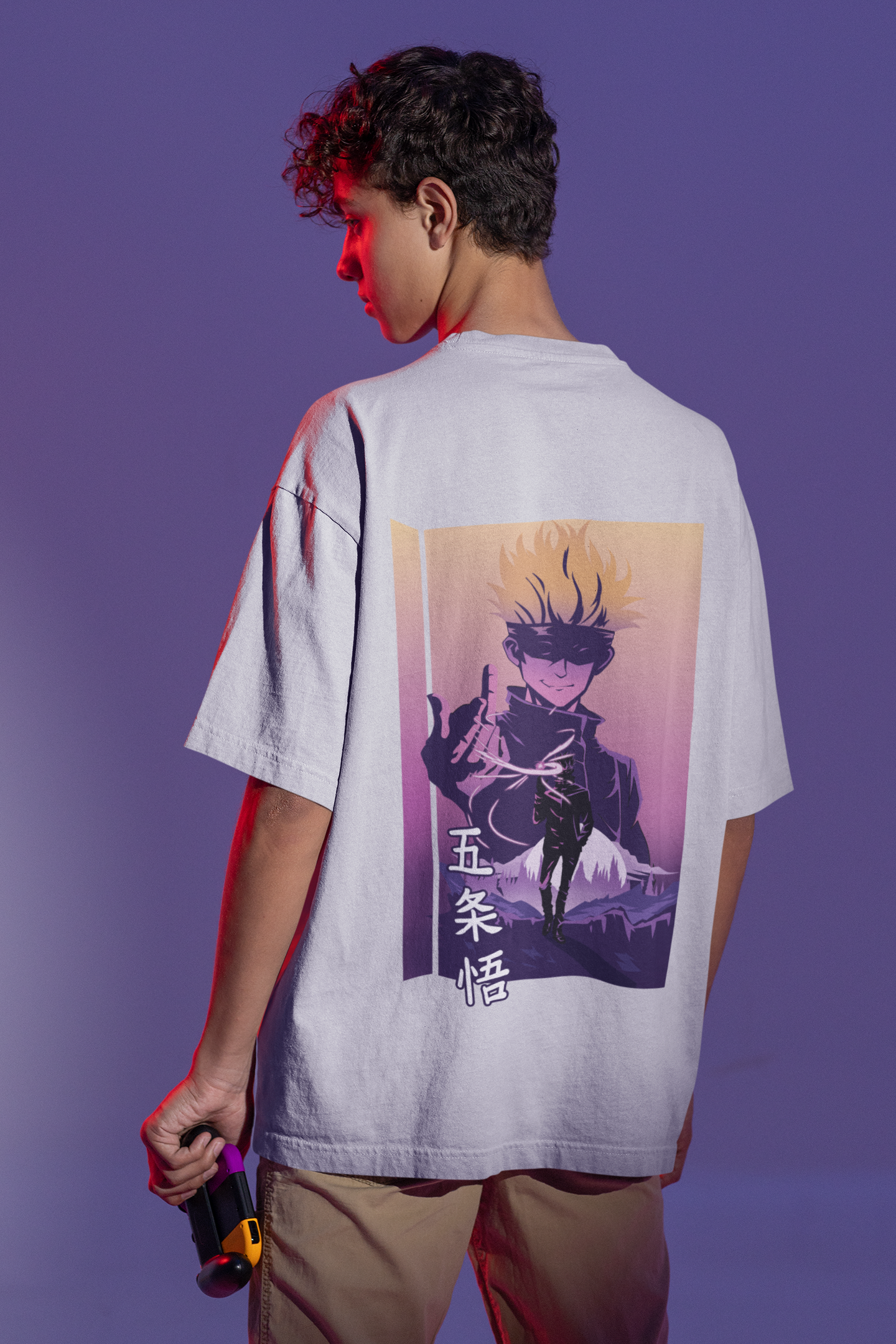 Gojo Satoru purple Hollow Technique Oversized T-Shirt